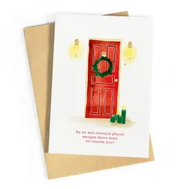 Studio Zwoane Wenskaart - Da we met evenveel plezier meugen deuren doen - Dubbele kaart + Envelop