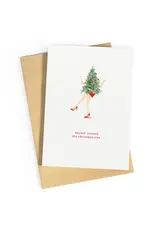 Studio Zwoane Wenskaart - Rockin' around the Christmas tree - Dubbele kaart + Envelop