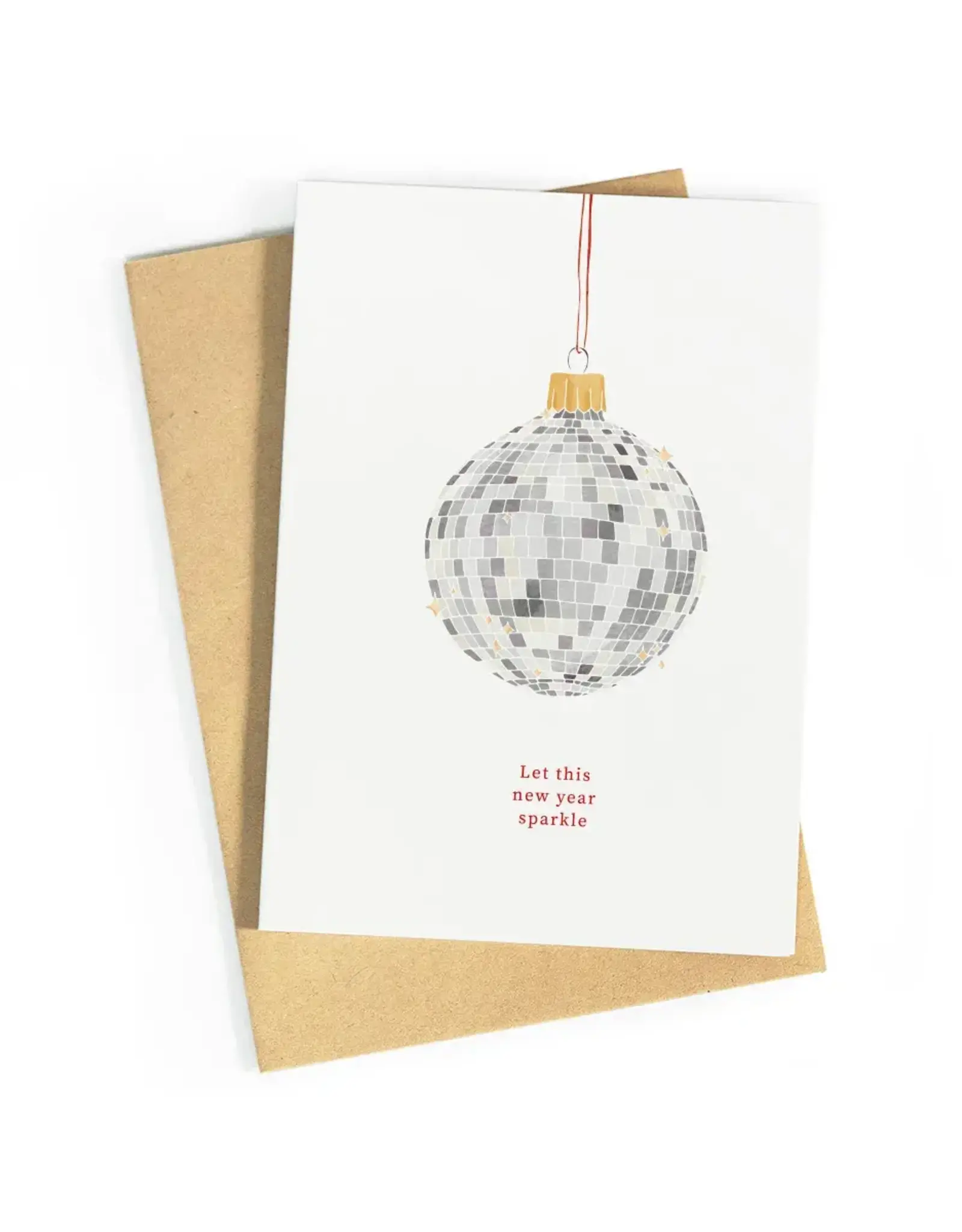 Studio Zwoane Wenskaart - Let this new year sparkle - Dubbele kaart + Envelop