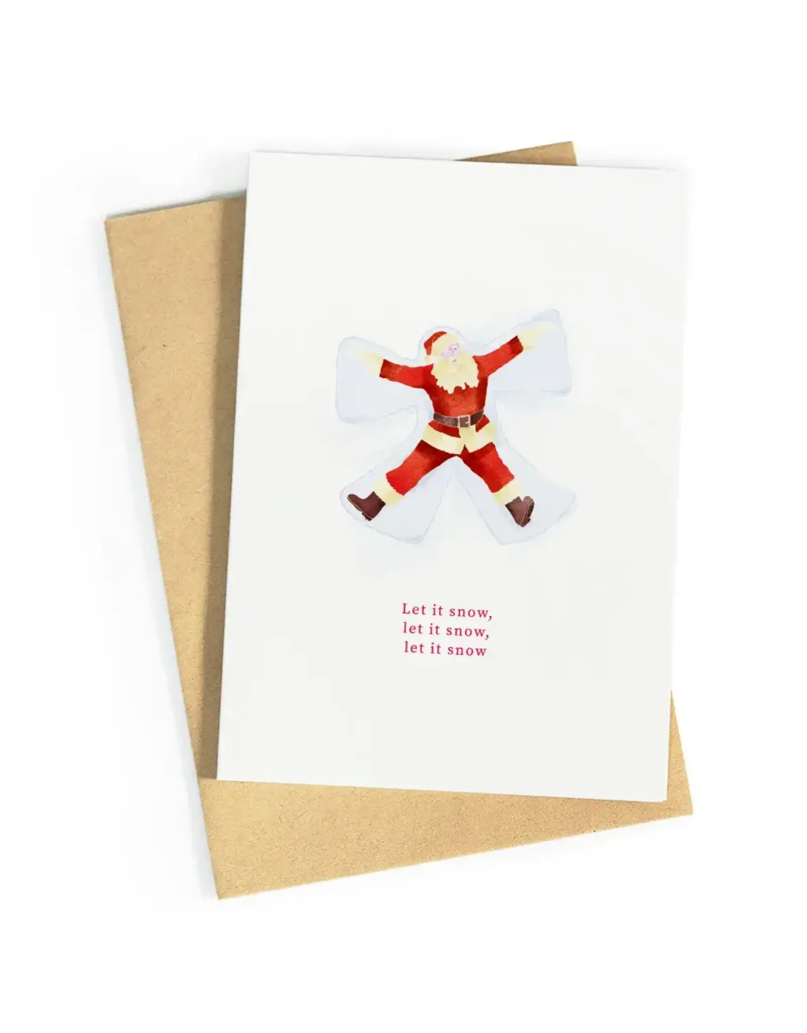 Studio Zwoane Wenskaart - Let it Snow - Dubbele kaart + Envelop