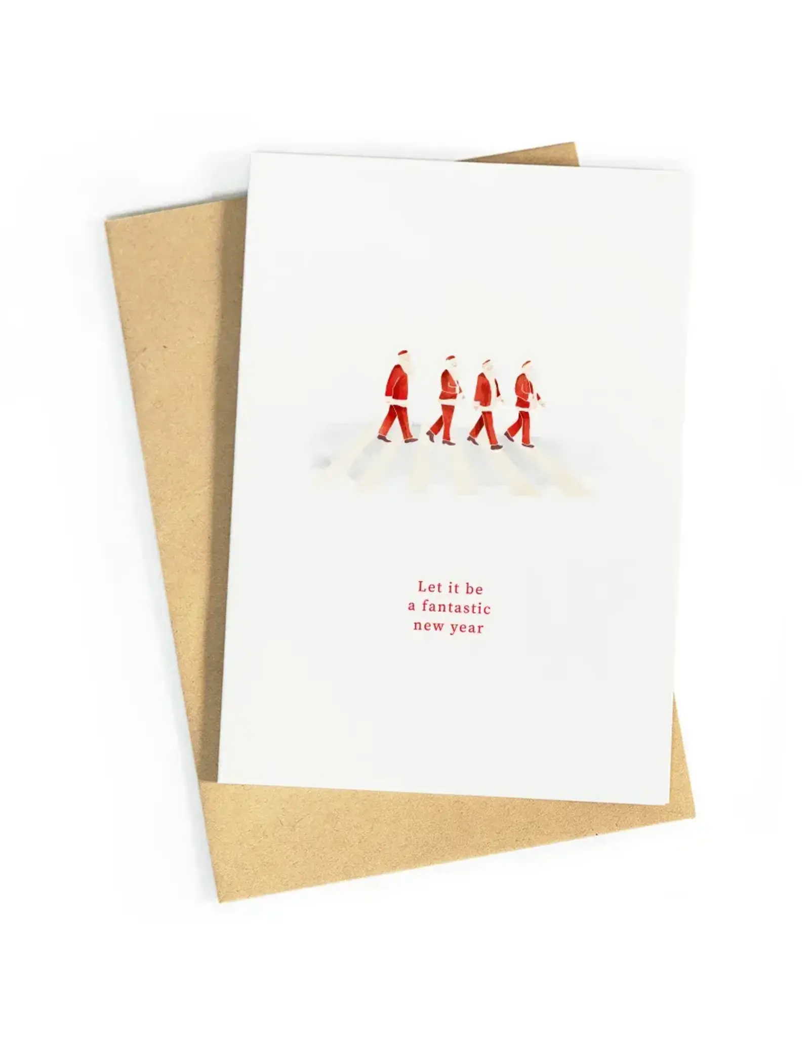 Studio Zwoane Wenskaart - Kerst - Let it be a fantastic new year - Dubbele kaart + Envelop