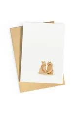 Studio Zwoane Wenskaart - Hartje Kat - Dubbele kaart + Envelop