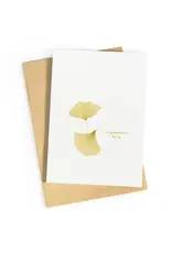 Studio Zwoane Wenskaart - in gedachten bij je - Dubbele kaart + Envelop