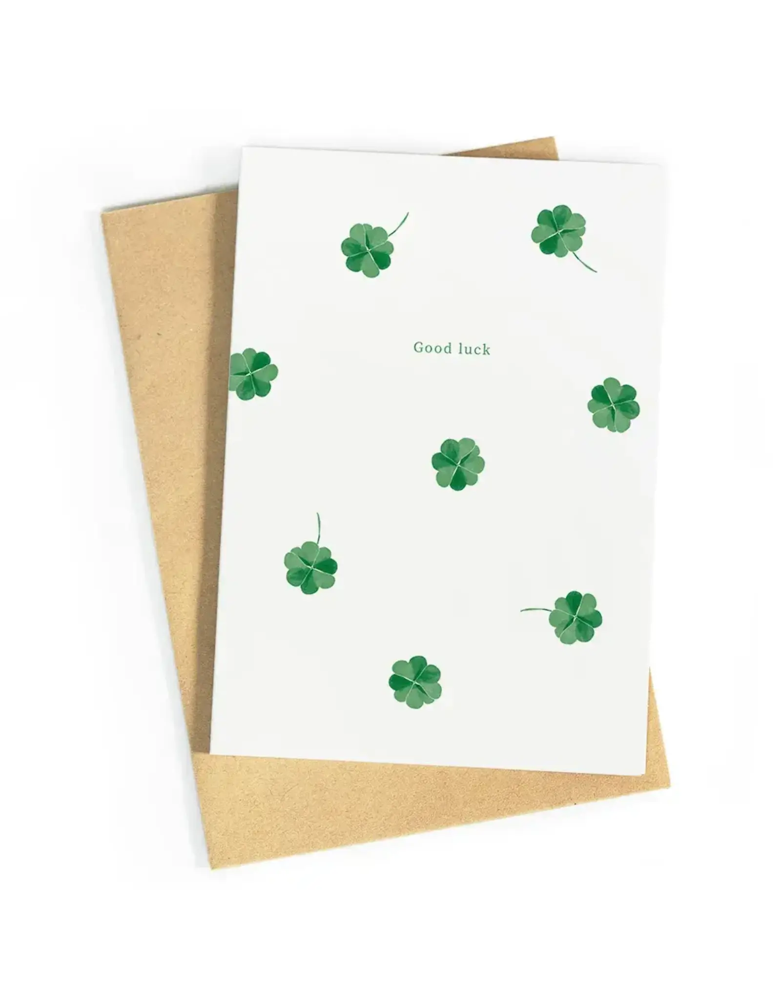 Studio Zwoane Wenskaart - Good luck - Dubbele kaart + Envelop