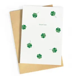 Studio Zwoane Wenskaart - Good luck - Dubbele kaart + Envelop