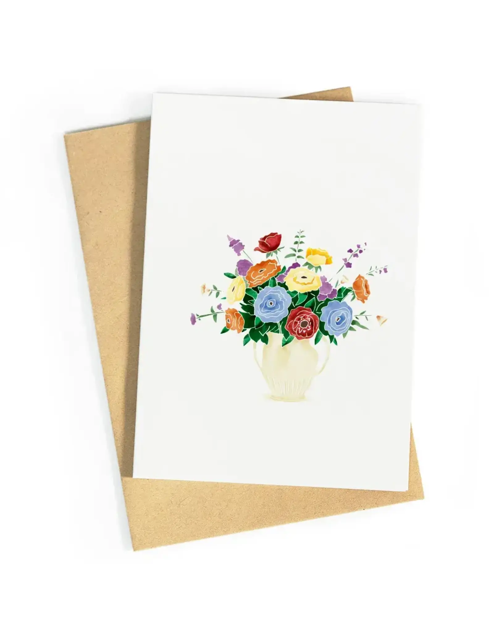 Studio Zwoane Wenskaart - Boeket Vaas - Dubbele kaart + Envelop