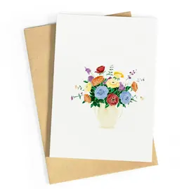 Studio Zwoane Wenskaart - Boeket Vaas - Dubbele kaart + Envelop