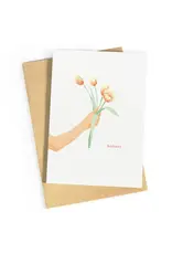 Studio Zwoane Wenskaart - Bedankt tulpen - Dubbele kaart + Envelop