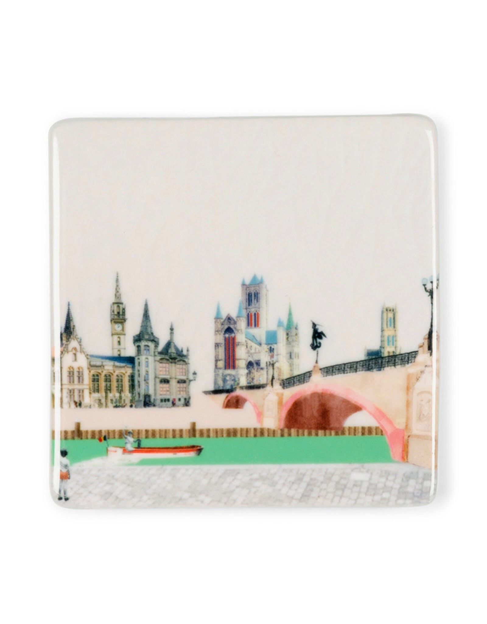 Storytiles Mini Tegel / Magneet -  Good old Ghent - 6 x 6 cm