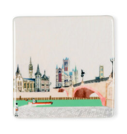 Storytiles Mini Tegel / Magneet -  Good old Ghent - 6 x 6 cm