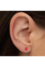 Lulu Copenhagen Oorbel Stud - Color Ball, Hot Coral - Single - 3mm