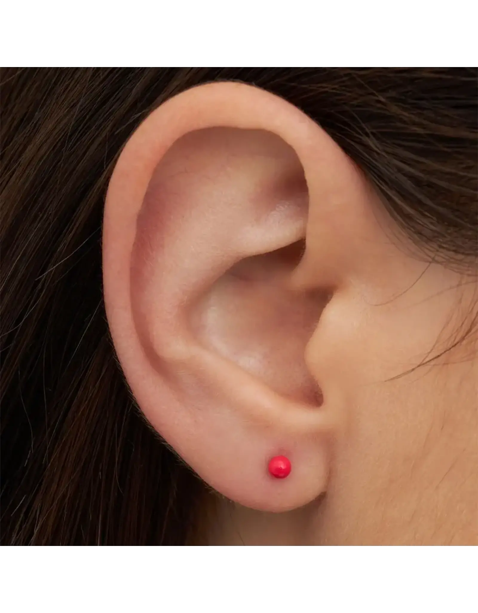 Lulu Copenhagen Oorbel Stud - Color Ball, Hot Coral - Single - 3mm