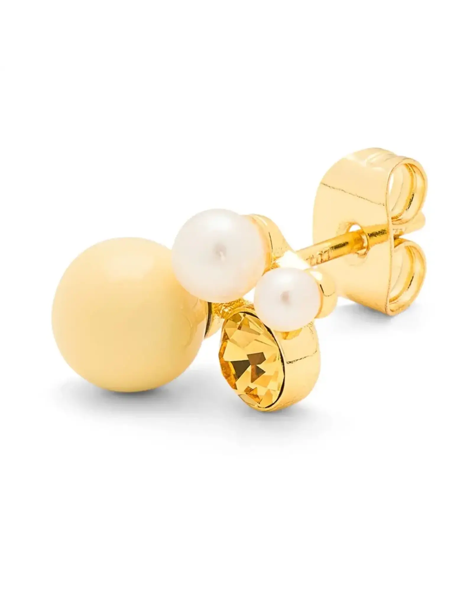 Lulu Copenhagen Oorbel Stud - Bouquet Lemon - Goud - Single
