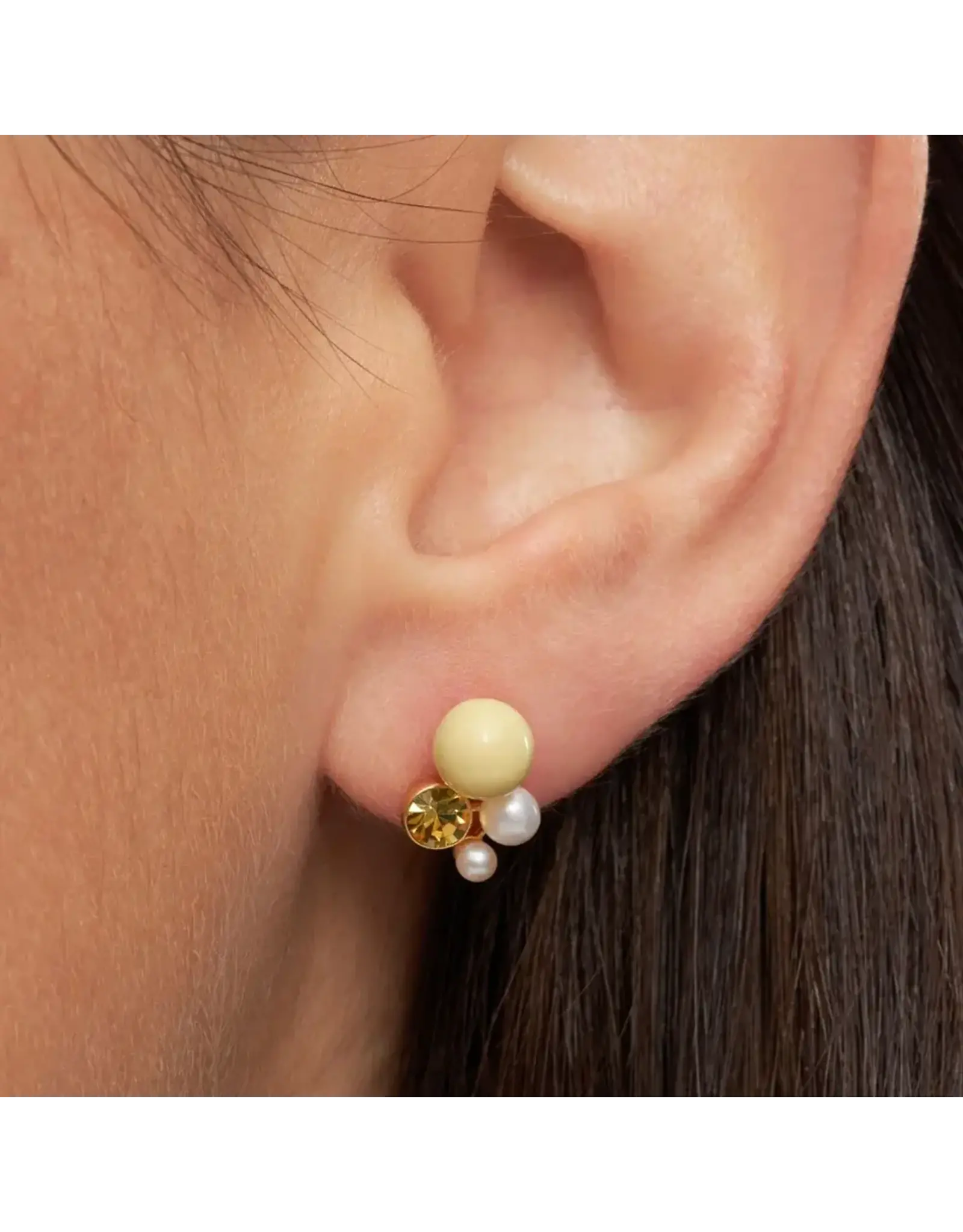 Lulu Copenhagen Oorbel Stud - Bouquet Lemon - Goud - Single