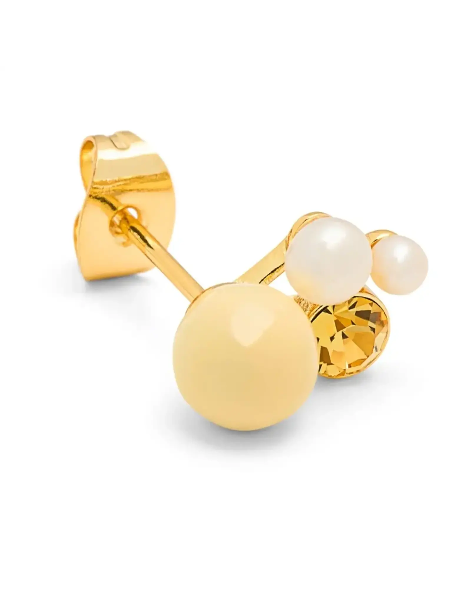 Lulu Copenhagen Oorbel Stud - Bouquet Lemon - Goud - Single