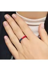 Lulu Copenhagen Double Color Ring - Retro Dark Blue/ Hot Coral