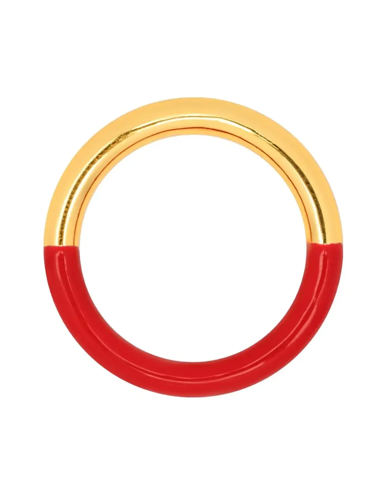 Lulu Copenhagen Double Color Ring - Gold/ Passion Red