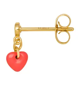 Lulu Copenhagen Oorstud - Love u Dangling - Lipstick Red - Single