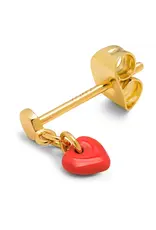 Lulu Copenhagen Oorstud - Love u Dangling - Lipstick Red - Single