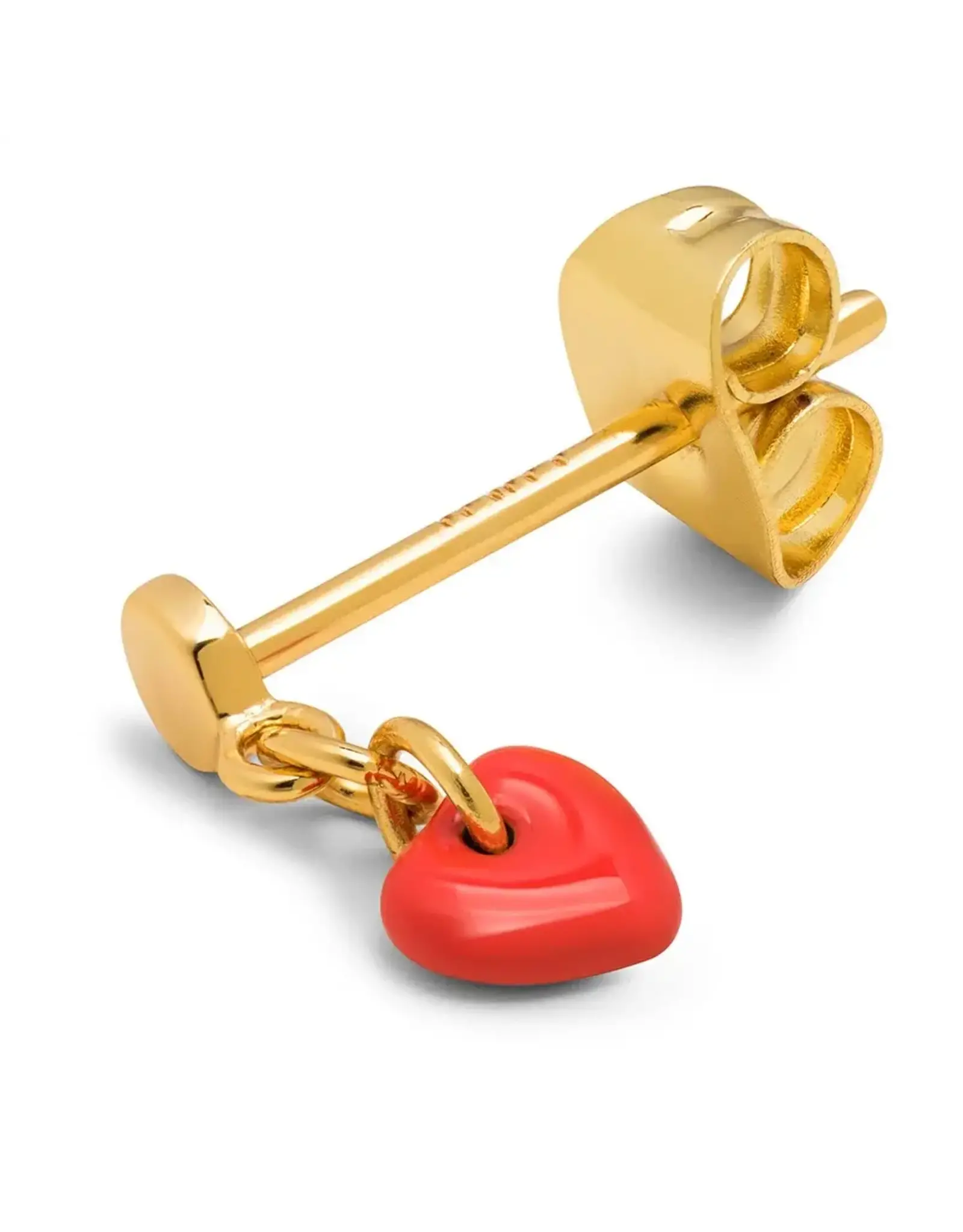 Lulu Copenhagen Oorstud - Love u Dangling - Lipstick Red - Single