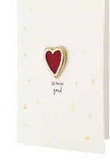 Zusss Wenskaart - Broche Hartje, Jij bent goud - Dubbele kaart + Envelop