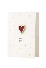 Zusss Wenskaart - Broche Hartje, Jij bent goud - Dubbele kaart + Envelop