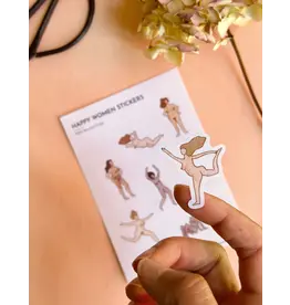 Tucán y limón Stickers, Happy Women