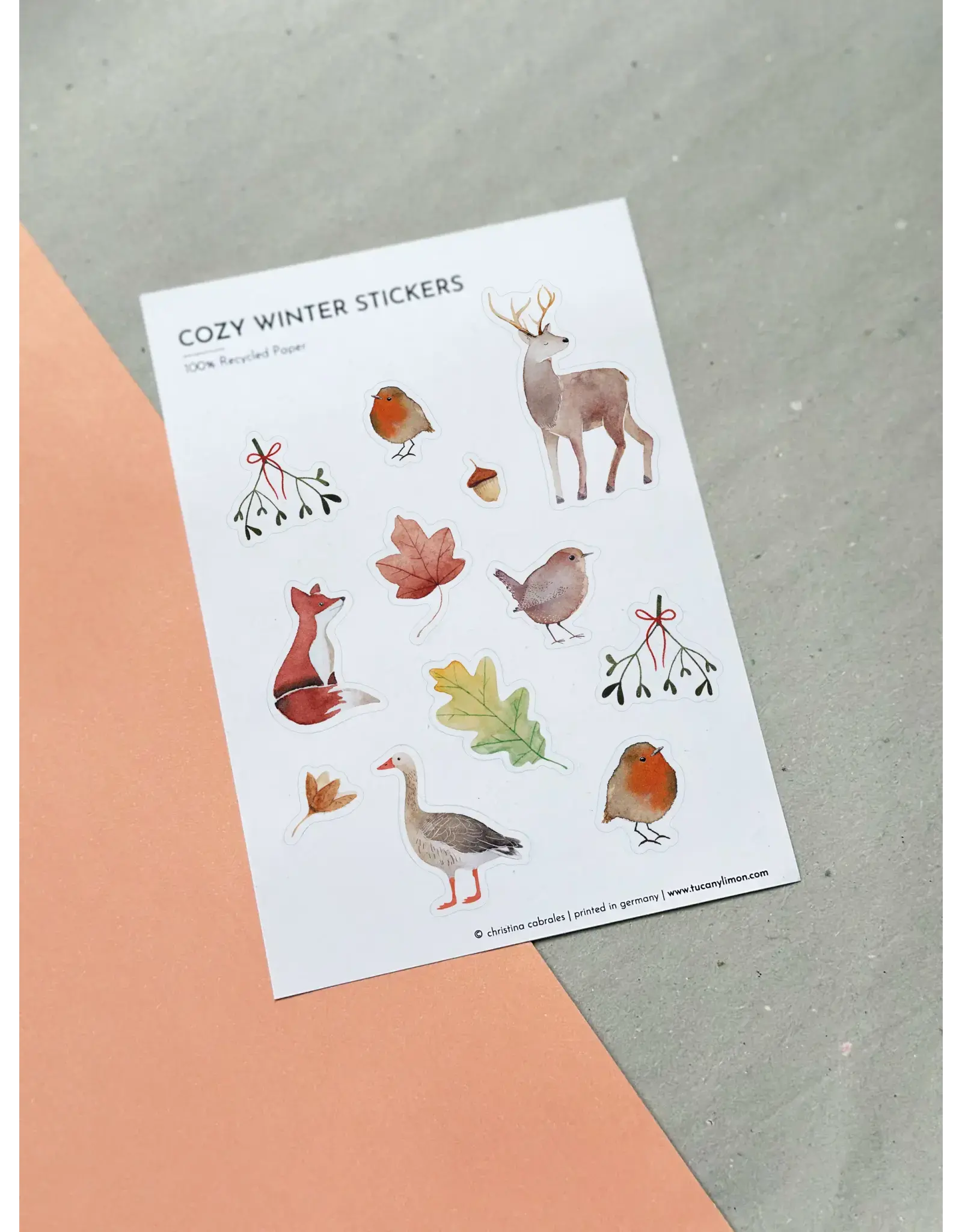 Tucán y limón Stickers, Cozy winter