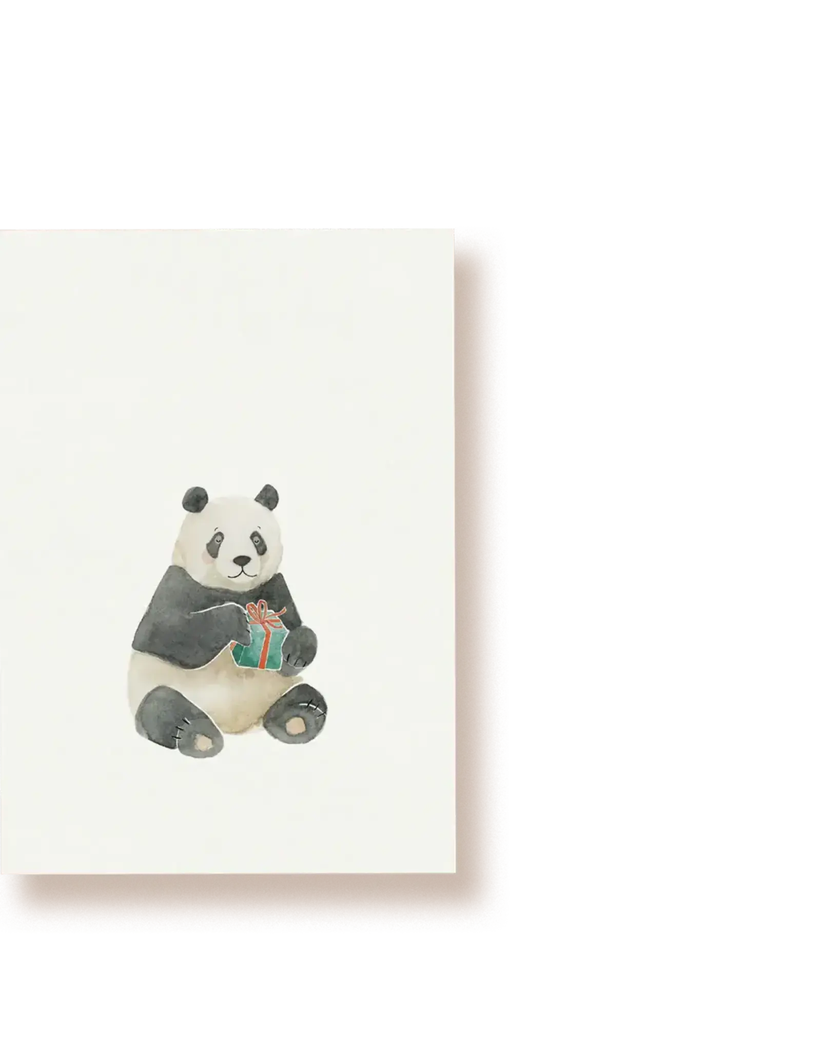 Tucán y limón Wenskaart - Panda met Cadeautje - Postkaart + Envelop