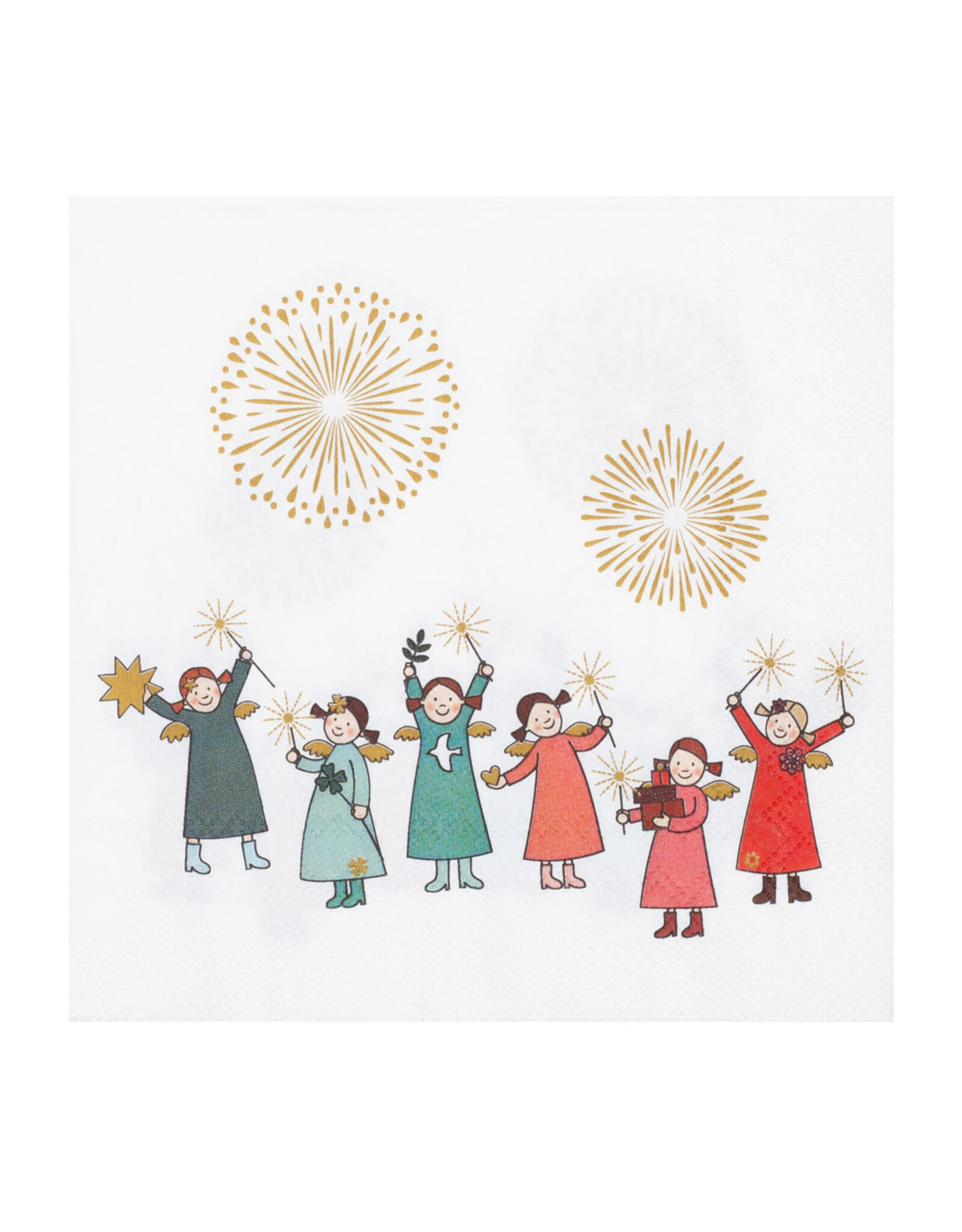 Raeder Servetten - Heavenly Sisters, Wit - 25x25cm