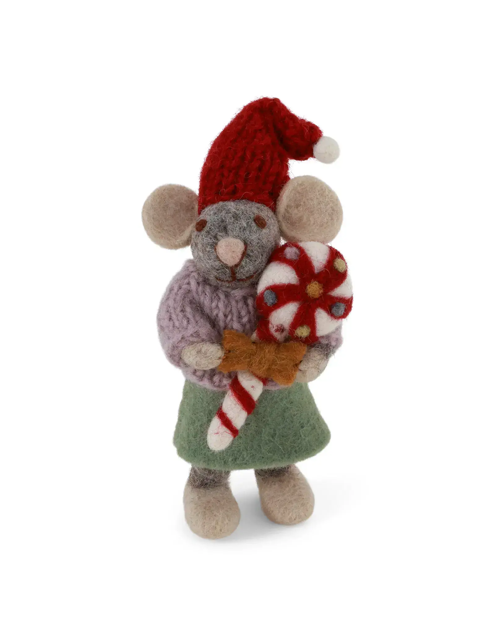 Gry & Sif Grijze Muis - Christmas Candy - 12cm