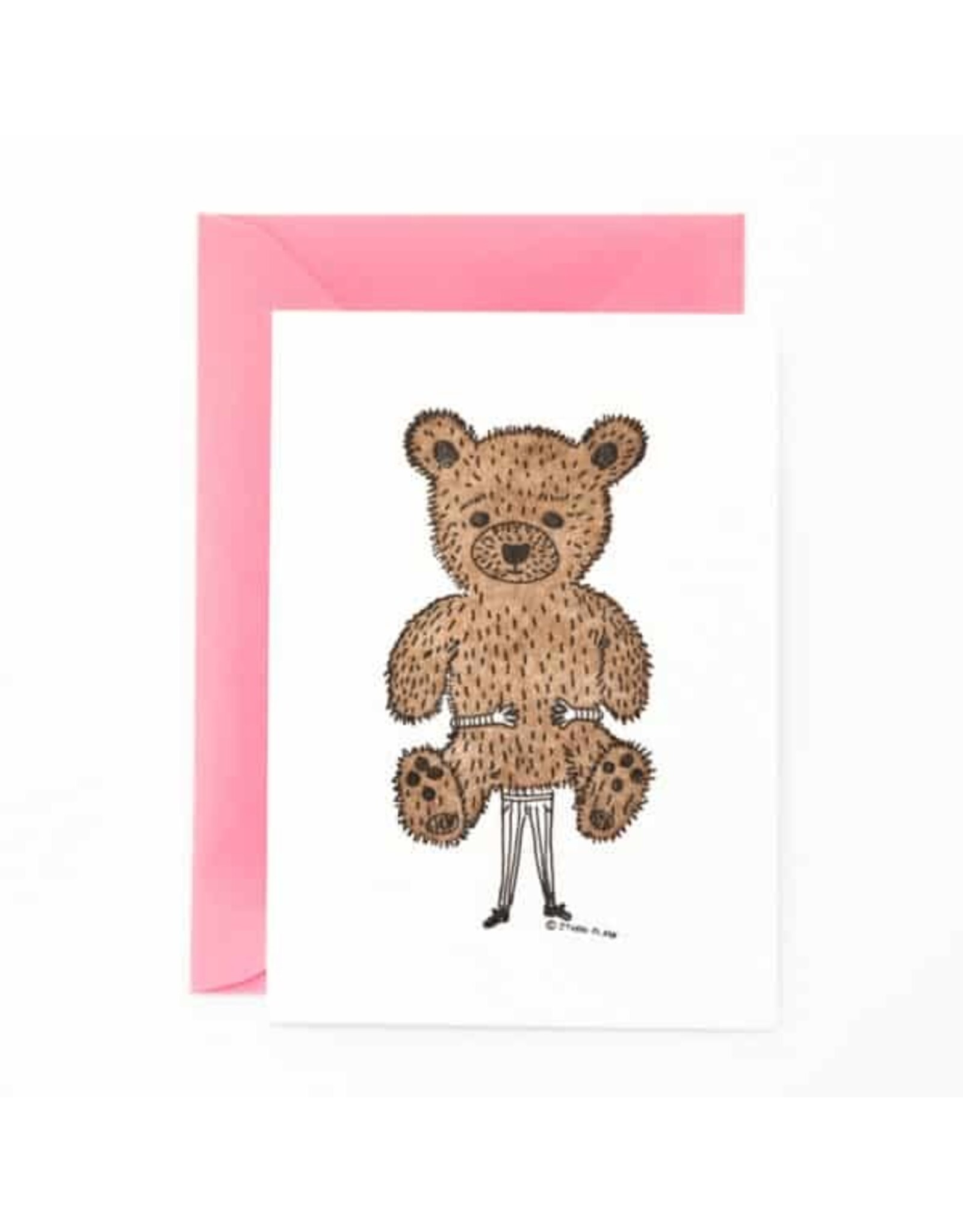 Studio Flash Wenskaart - Big teddy bear - Letterpress kaart + Envelop