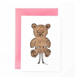 Studio Flash Wenskaart - Big teddy bear - Letterpress kaart + Envelop
