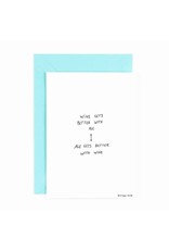 Studio Flash Wenskaart - Wine gets better with age - Letterpress Kaart + Envelop