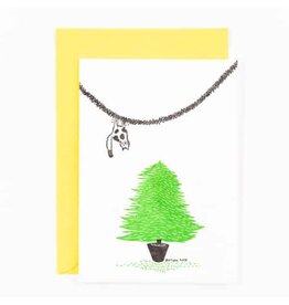 Studio Flash Wenskaart - Christmas with a cat in the house - Letterpress Kaart + Envelop
