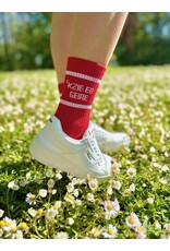 Sock The City Gentse sokken - 'kzie eu geire, Rood- Katoen - One size