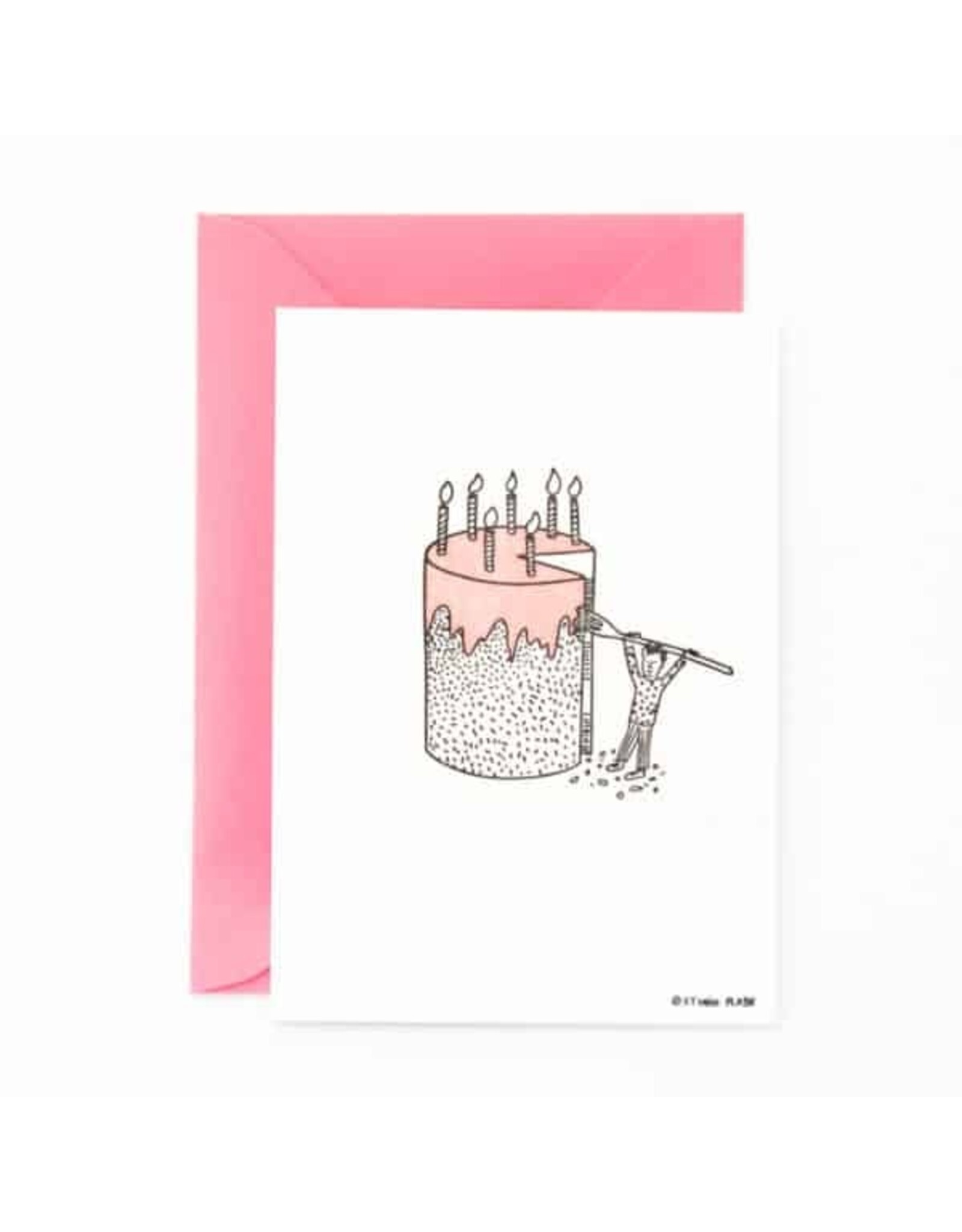 Studio Flash Wenskaart - Big pie, Tiny human - Letterpress Kaart + Envelop