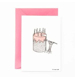 Studio Flash Wenskaart - Big pie, Tiny human - Letterpress Kaart + Envelop