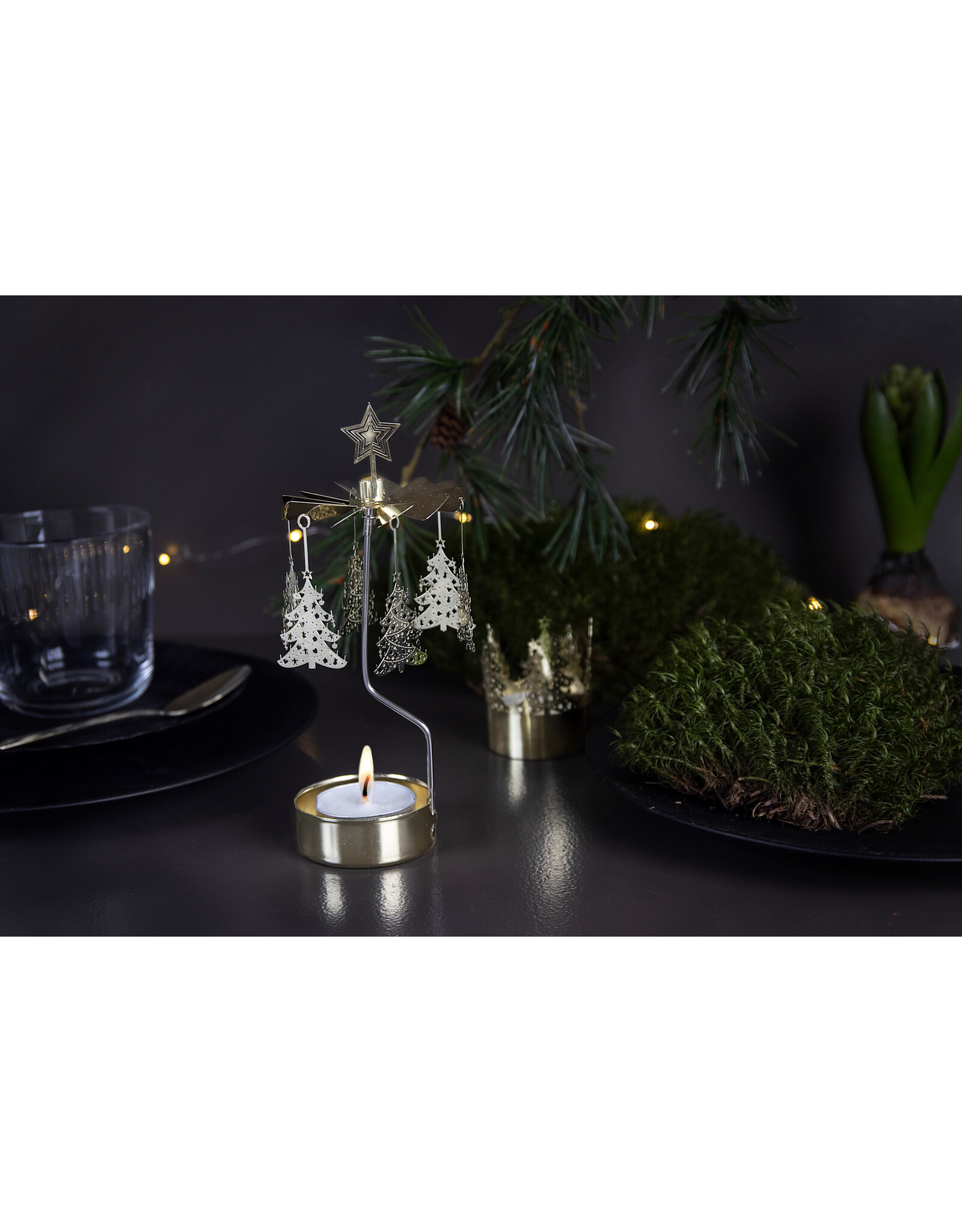 Pluto Theelicht Molentje - Kerstboom - Ø 6,5 x 16cm