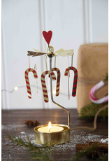 Pluto Theelicht Molentje - Candycane - Ø 6,5 x 16cm