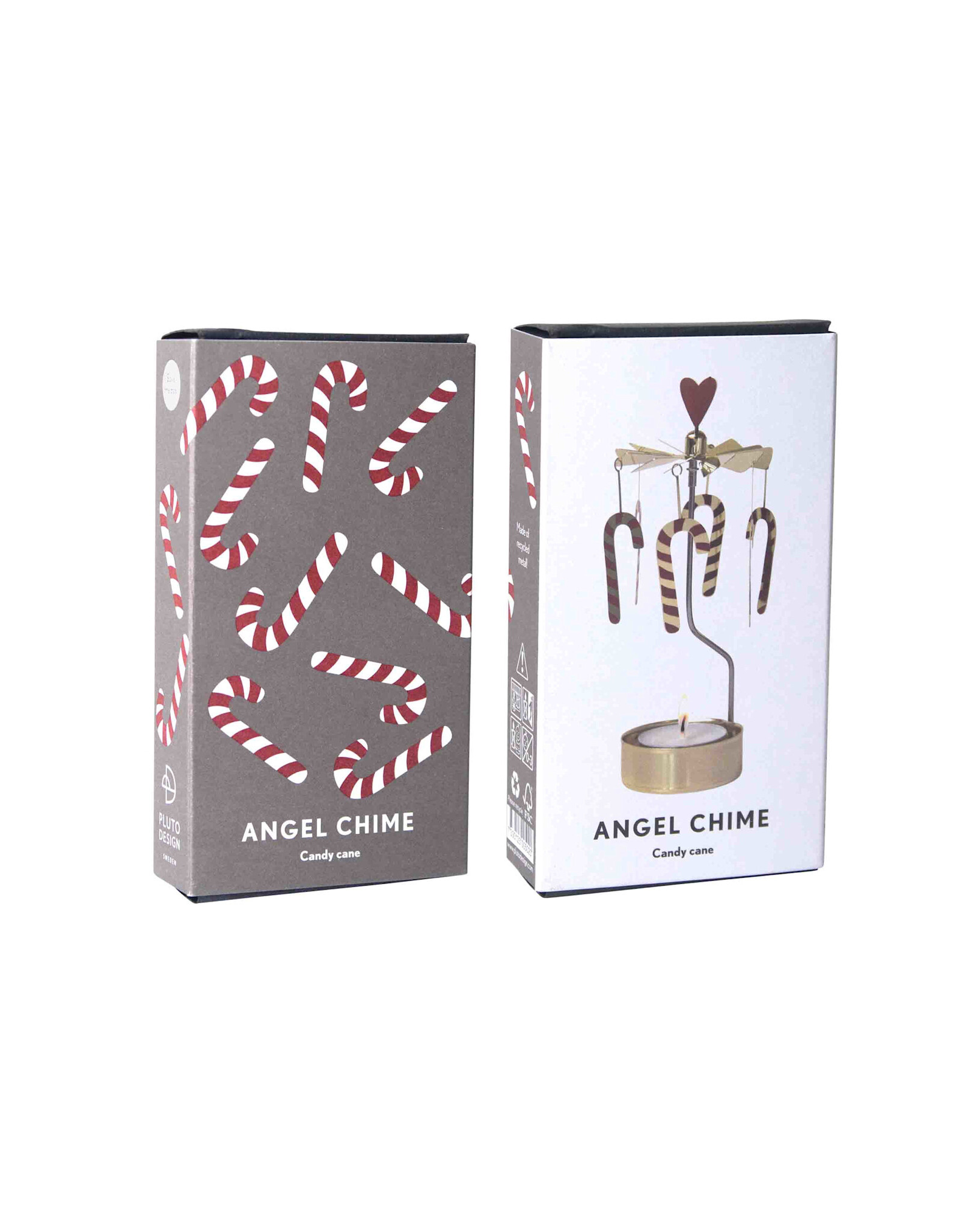 Pluto Theelicht Molentje - Candycane - Ø 6,5 x 16cm