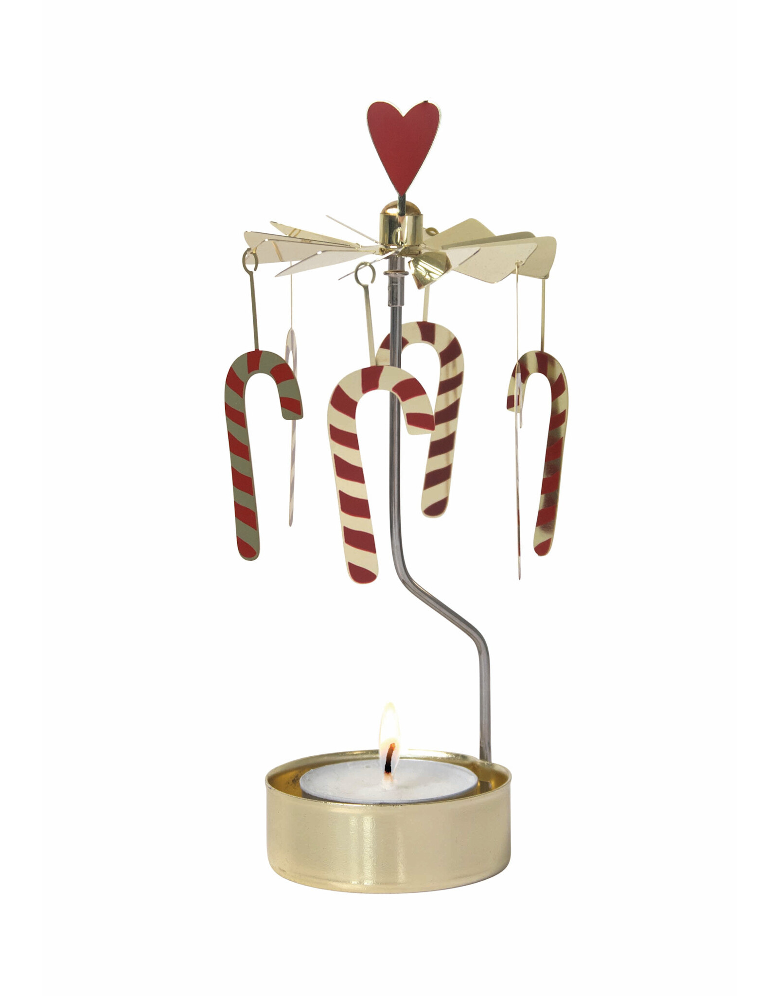 Pluto Theelicht Molentje - Candycane - Ø 6,5 x 16cm