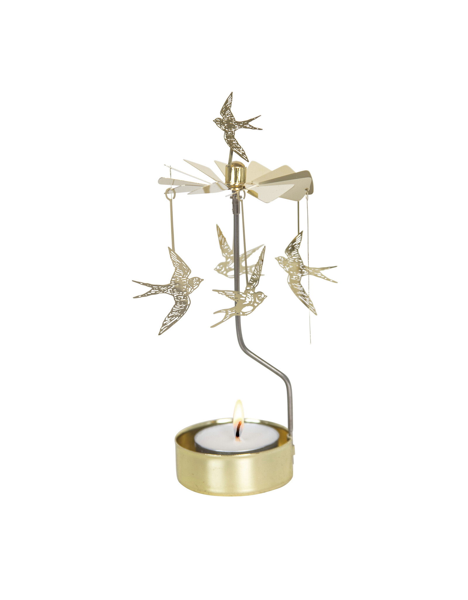 Pluto Theelicht Molentje - Zwaluw, Goud - Ø 6,5 x 16cm