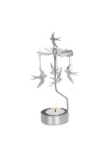 Pluto Theelicht Molentje - Zwaluw, Zilver - Ø 6,5 x 16cm
