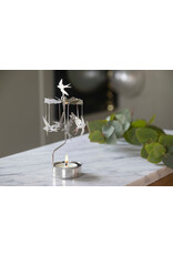 Pluto Theelicht Molentje - Zwaluw, Zilver - Ø 6,5 x 16cm