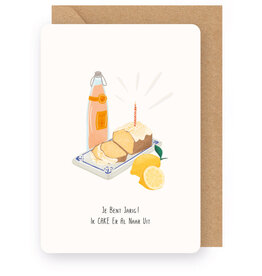 Enfant Terrible Wenskaart - Je bent jarig! ik cake er al naar uit - Dubbele kaart + Envelop