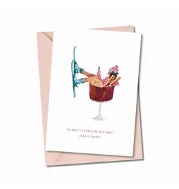 Atelier Moomade Wenskaart - Kerst - De meest gezellige tijd van 't jaar is daar - Postkaart + Envelop