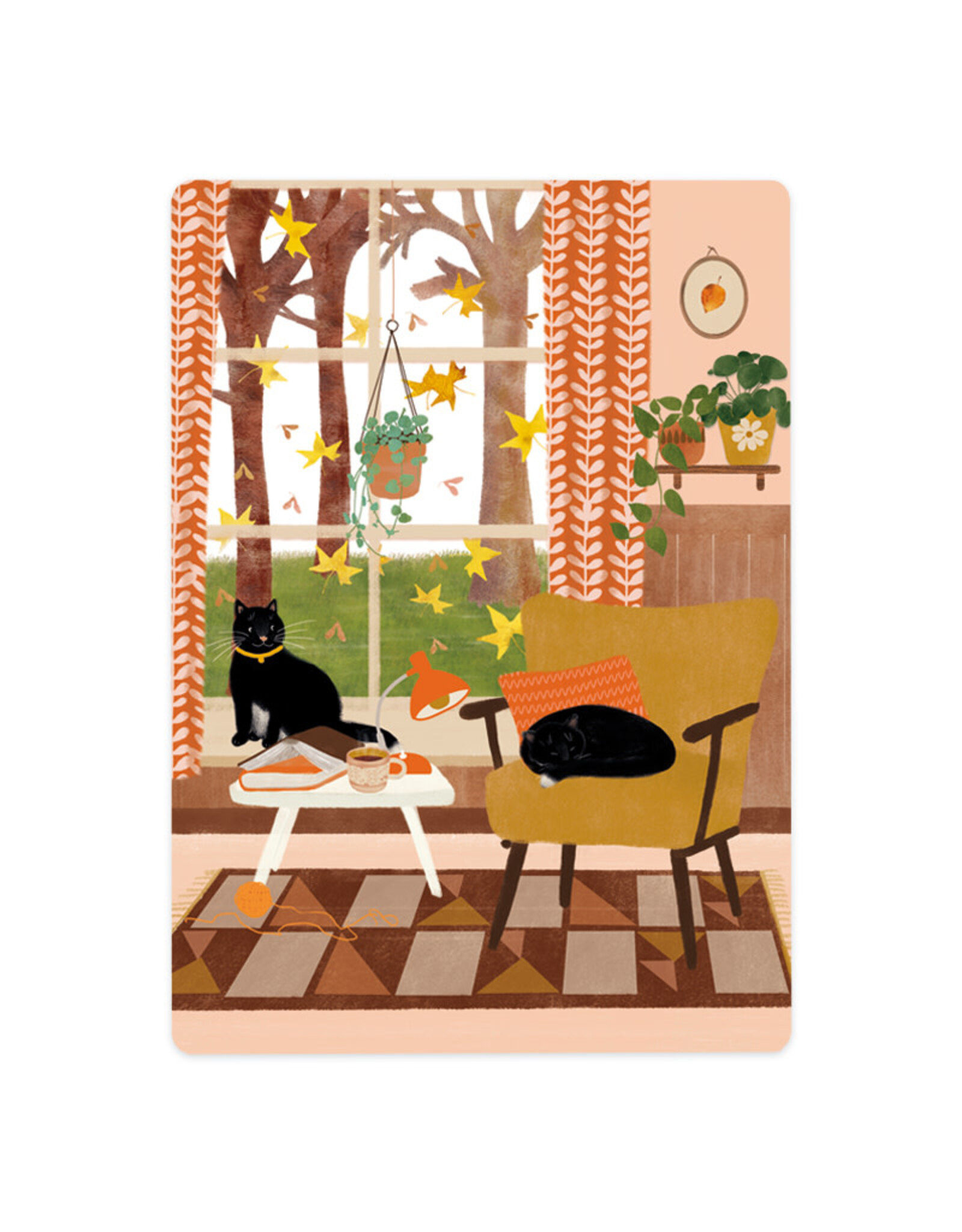 LemonBird Wenskaart - Twee katten - Postkaart + Envelop