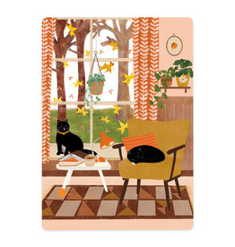 LemonBird Wenskaart - Twee katten - Postkaart + Envelop