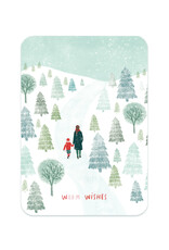 LemonBird Wenskaart - Winter wandeling - Postkaart + Envelop